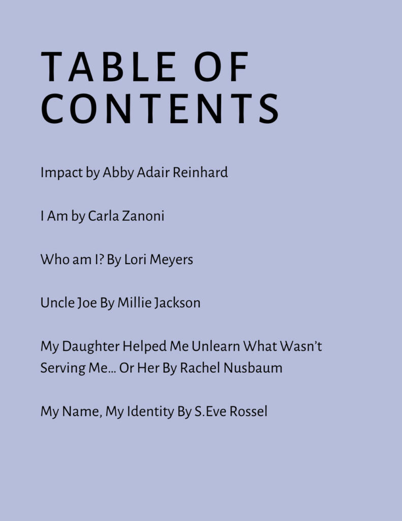 Our Voices Table of Contents