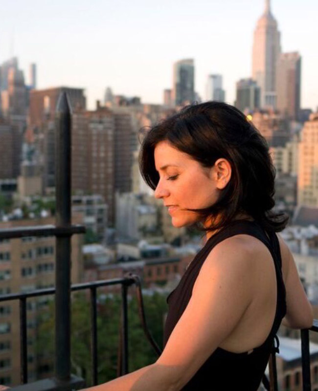 Lisa Weinert overlooking New York City